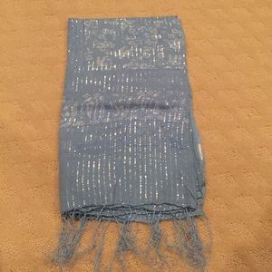 Blue shiny scarf